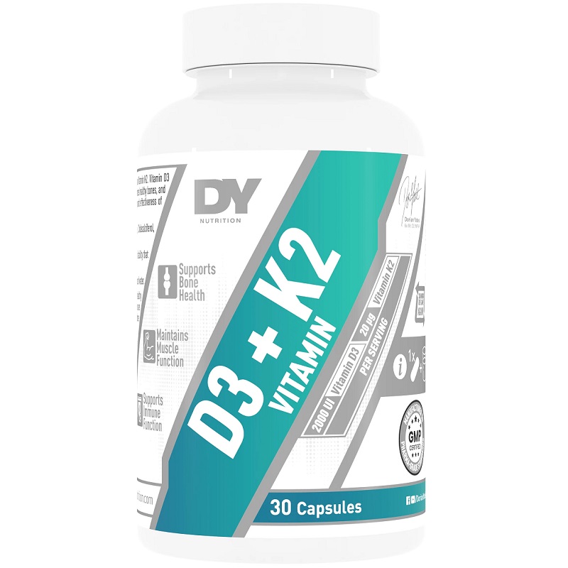 Dorian Yates D3 + K2 Vitamin, 30 Capsules