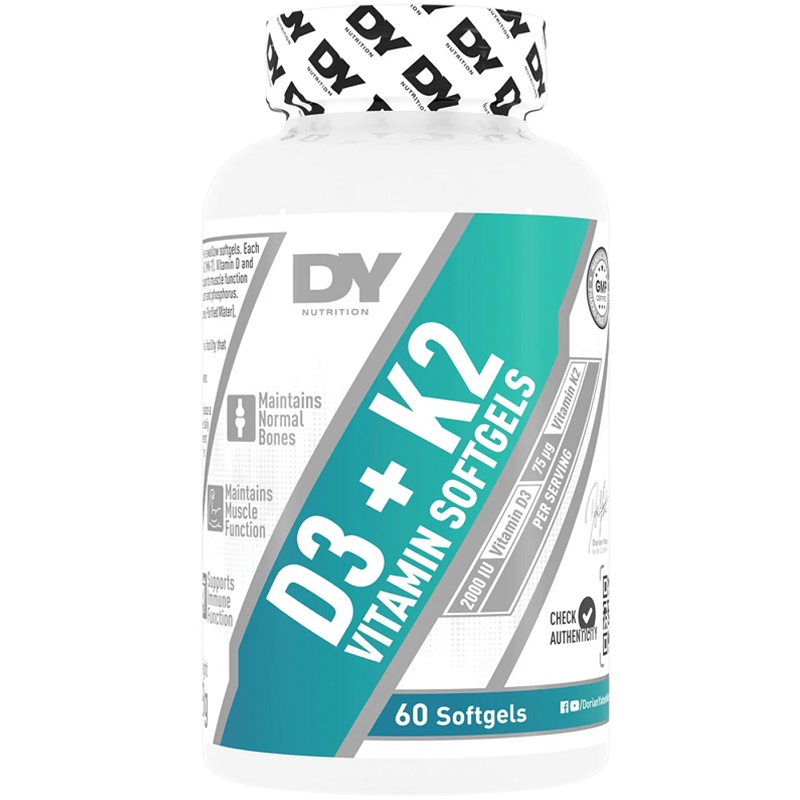 Dorian Yates D3 + K2 Vitamin, 60 Softgels