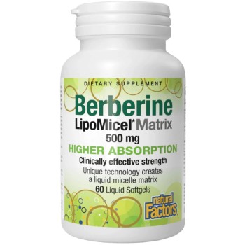 Natural Factors Berberine LipoMicel Matrix 500 mg, 60 Softgels