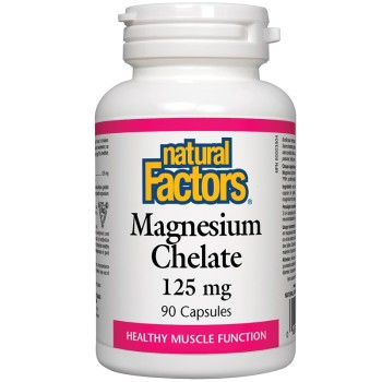 Natural Factors Magnesium Chelate 125 mg, 90 Capsules