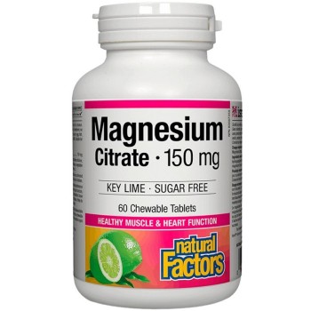Natural Factors Magnesium Citrate 150 mg, 60 Chewables
