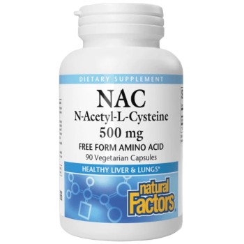 Natural Factors N-Acetyl-L-Cysteine Amino Acid 500 mg, 90 Capsules