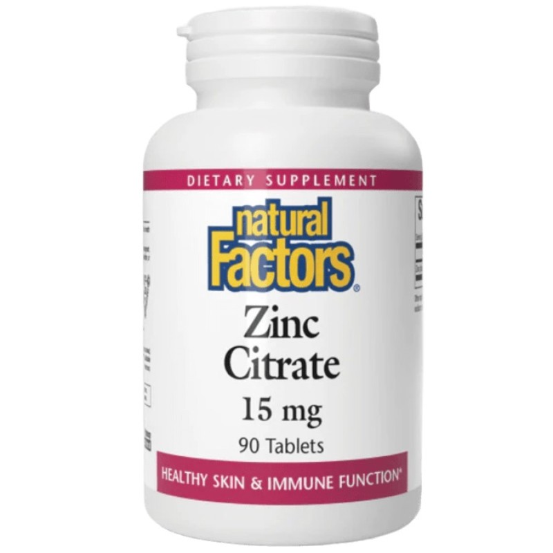 Natural Factors Zinc Citrate 15 mg, 90 Tablets