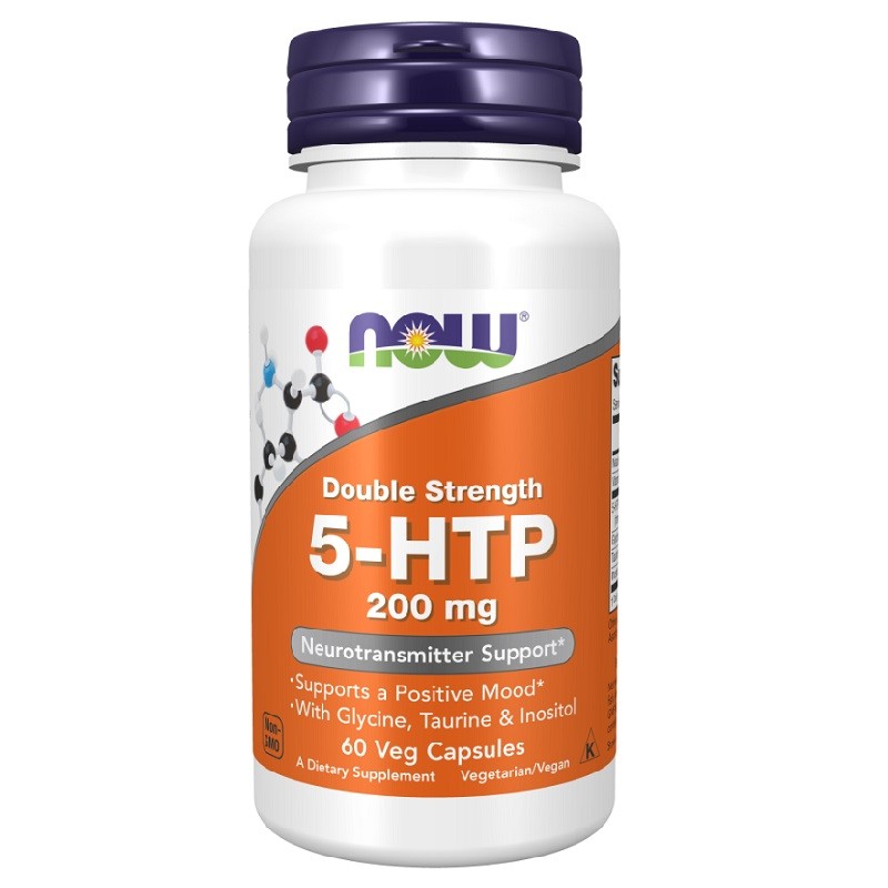 NOW 5-HTP Glycine Taurine & Inositol 200mg, 60 Veg Capsules