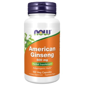 NOW American Ginseng 500mg, 100 Veg Capsules
