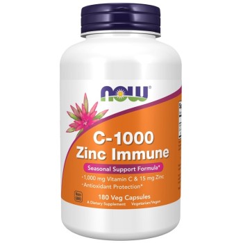 NOW C-1000 Zinc Immune, 180 Veg Capsules