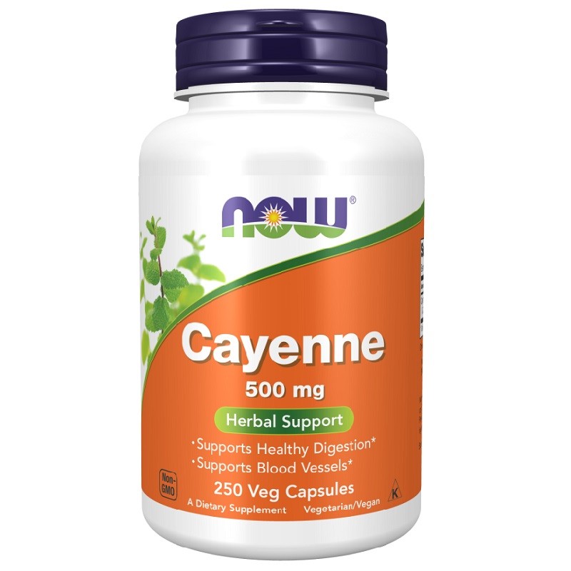 NOW Cayenne 500mg, 250 Veg Capsules