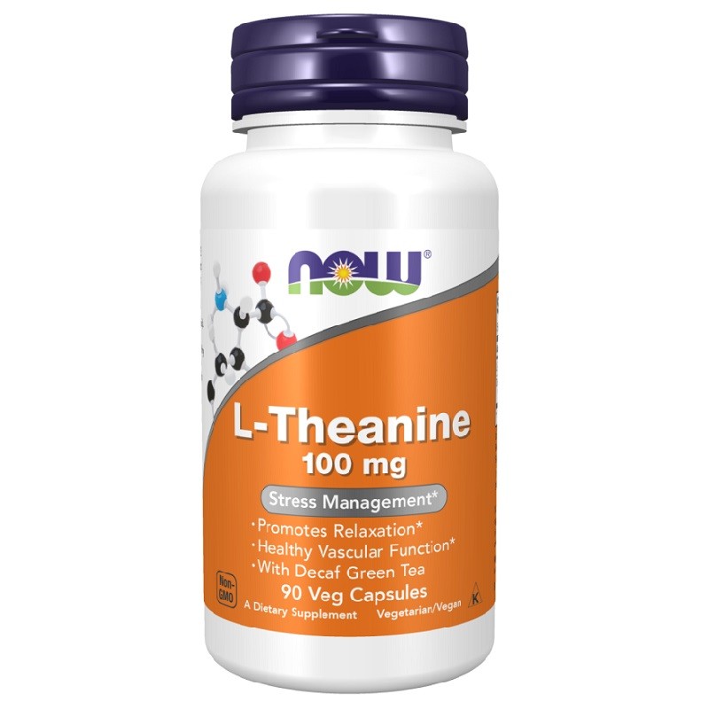 NOW L-Theanine 100 mg, 90 Veg Capsules