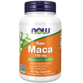 NOW Maca 6:1 Concentrate 750mg RAW, 90 Veg Capsules