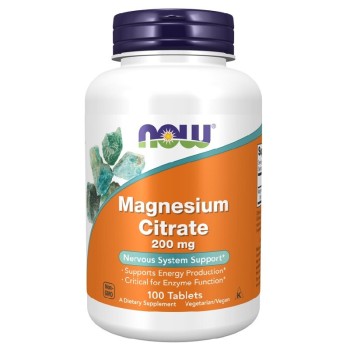 NOW Magnesium Citrate 200mg, 100 Tablets