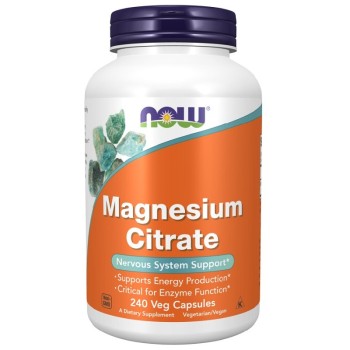 NOW Magnesium Citrate 400mg, 240 Veg Capsules