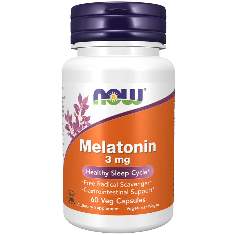 NOW Melatonin 3mg, 60 Veg Capsules