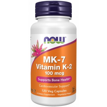 NOW MK-7 Vitamin K-2 100mcg, 120 Veg Capsules