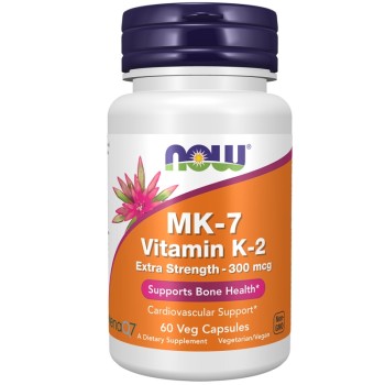 NOW MK-7 Vitamin K-2 Extra Strength 300 mcg, 60 Veg Capsules