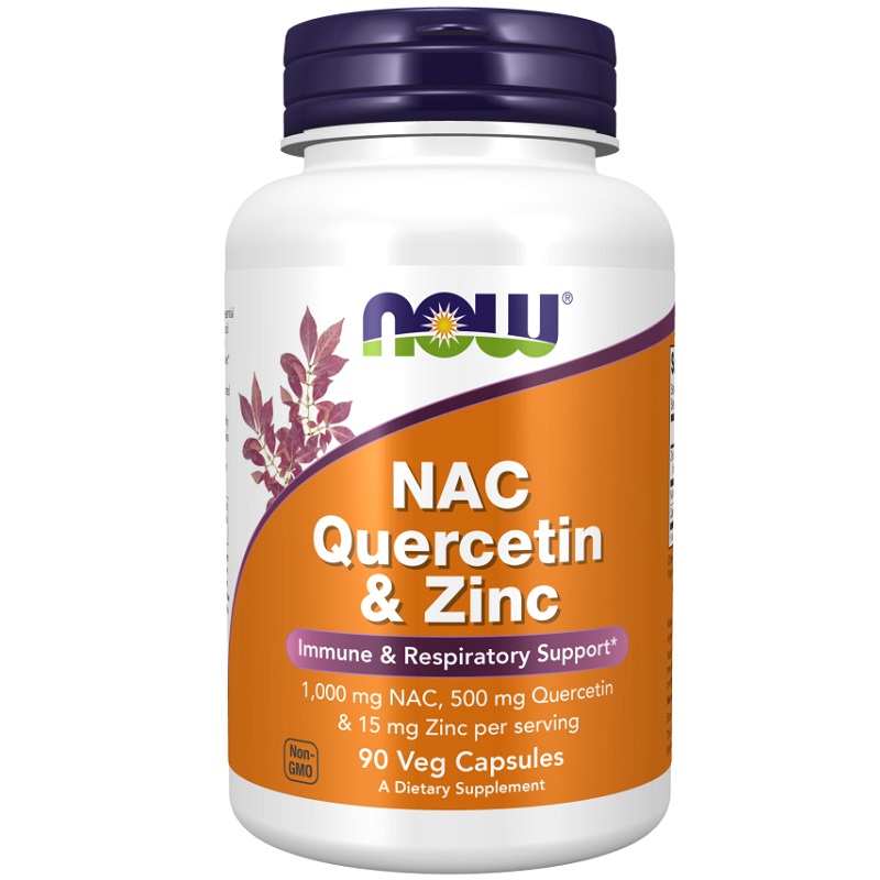 NOW NAC Quercetin & Zinc, 90 Veg Capsules