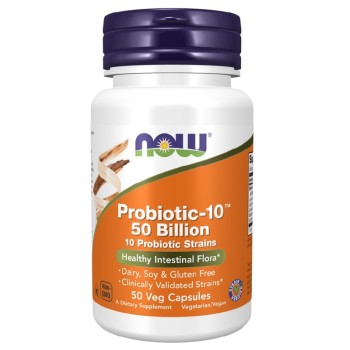 NOW Probiotic-10 50 Billion, 50 Veg Capsules