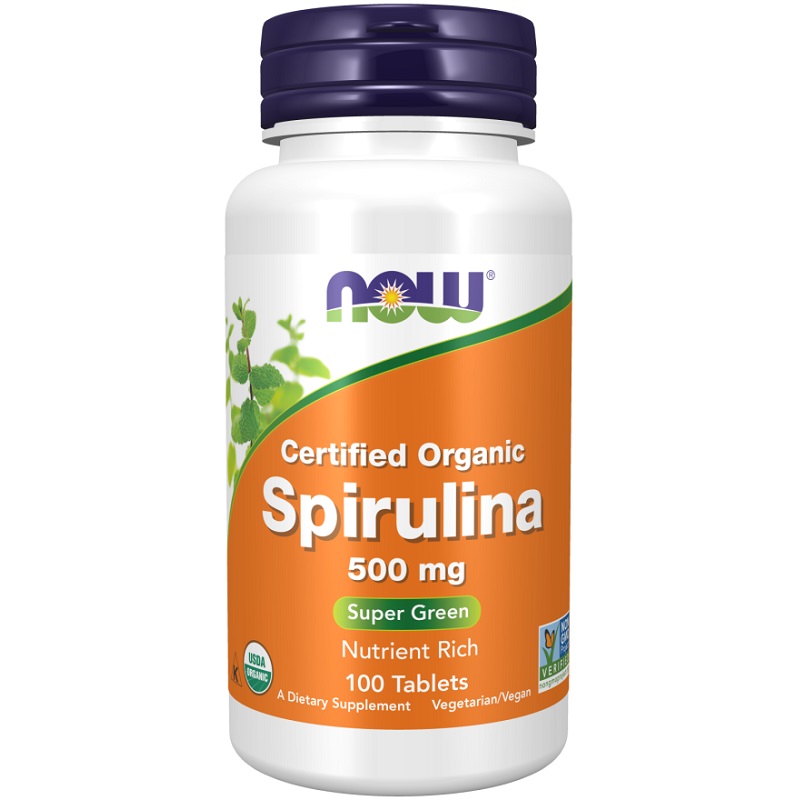 NOW Spirulina 500 mg, 100 Tablets