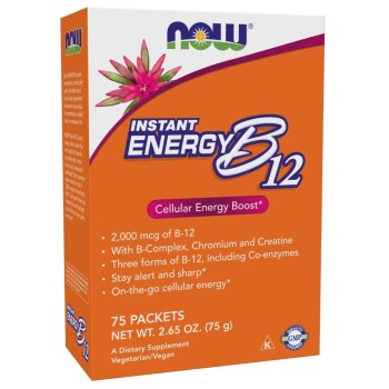 NOW Vitamin B-12 Instant Energy, 75 Packets