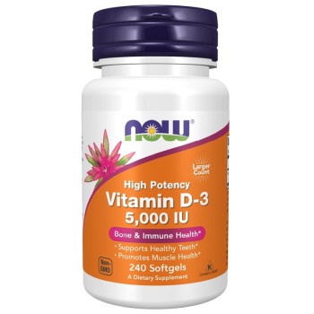 NOW Vitamin D-3 5,000 IU, 240 Softgels