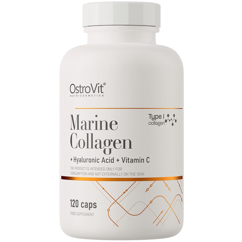 OstroVit Marine Collagen + Hyaluronic Acid + Vitamin C, 120 Capsules